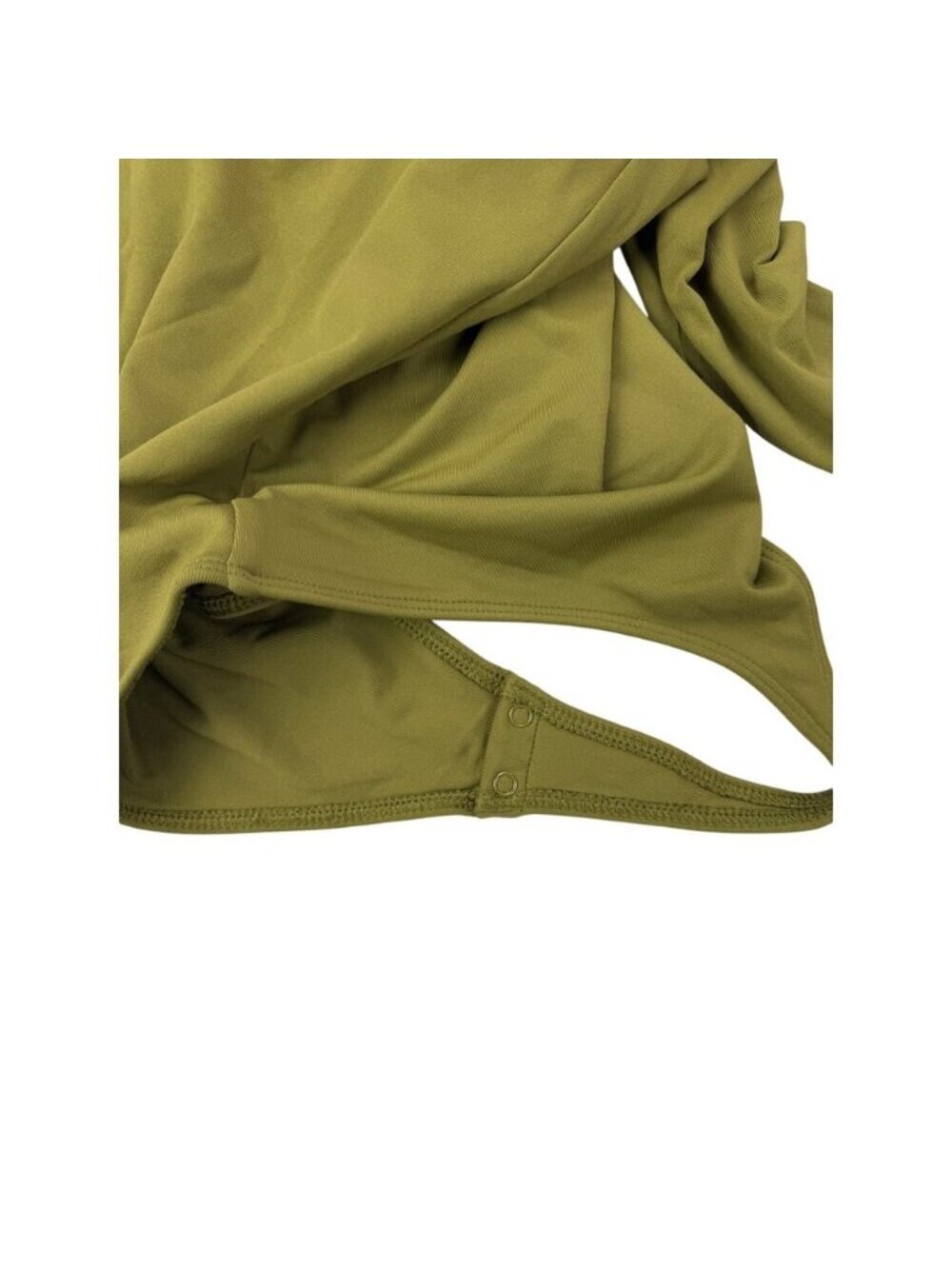 BABATON Aritzia Contour Squareneck Longsleeve Thong Bodysuit Small Fen Green - Picture 5 of 6